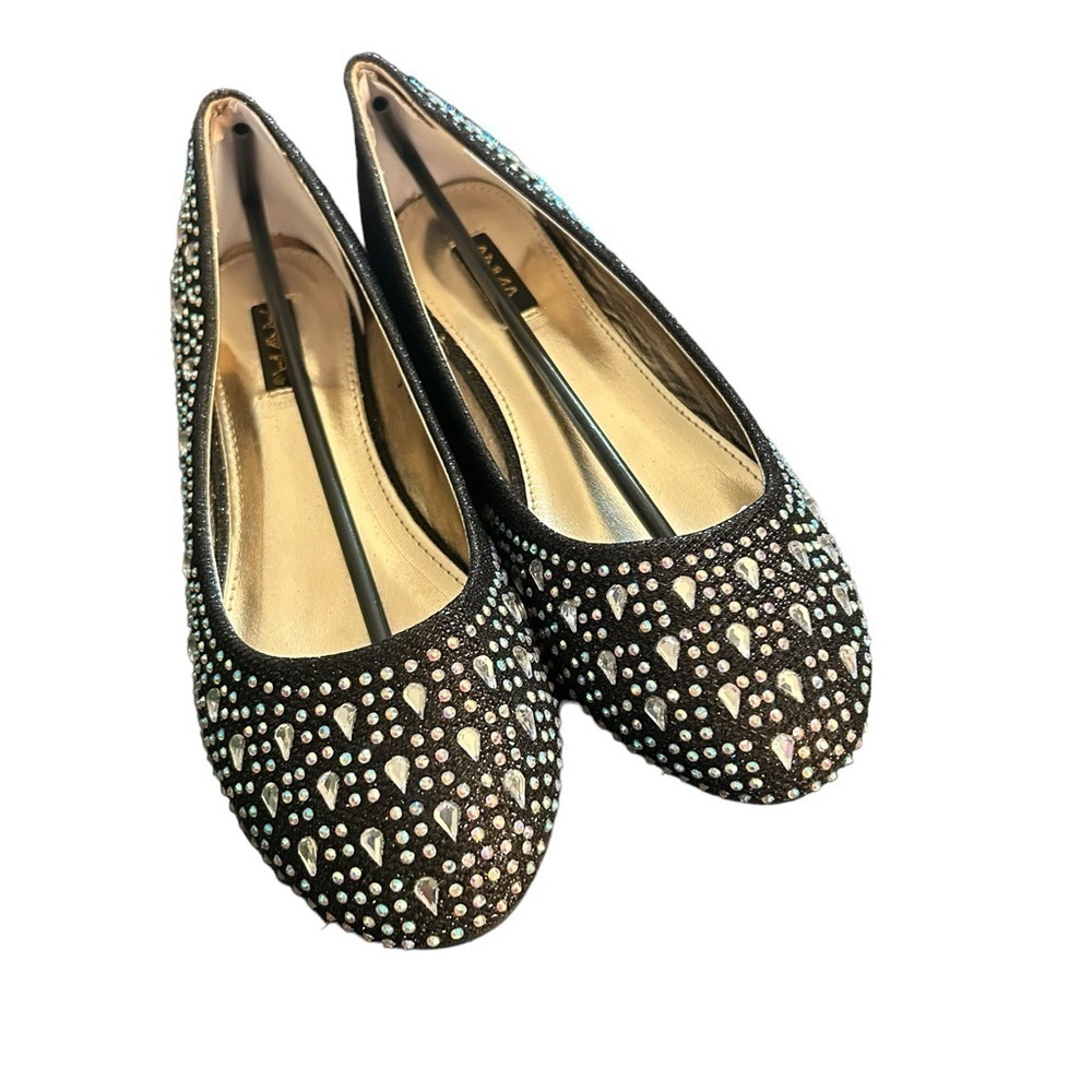 ANNA Black Bejeweled Ballet Flats New without box Glam Sparkly Women’s Size 7